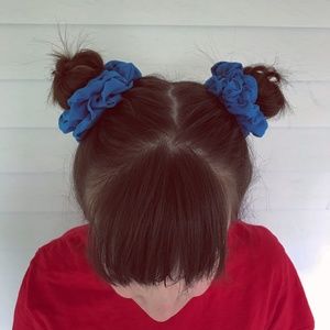 Blue Flower Scrunchie